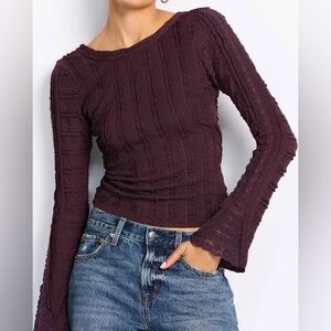NWT free people long sleeve reversible top